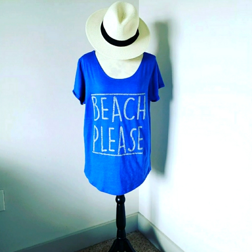 🏖 Beach blue top size XL cotton blend
